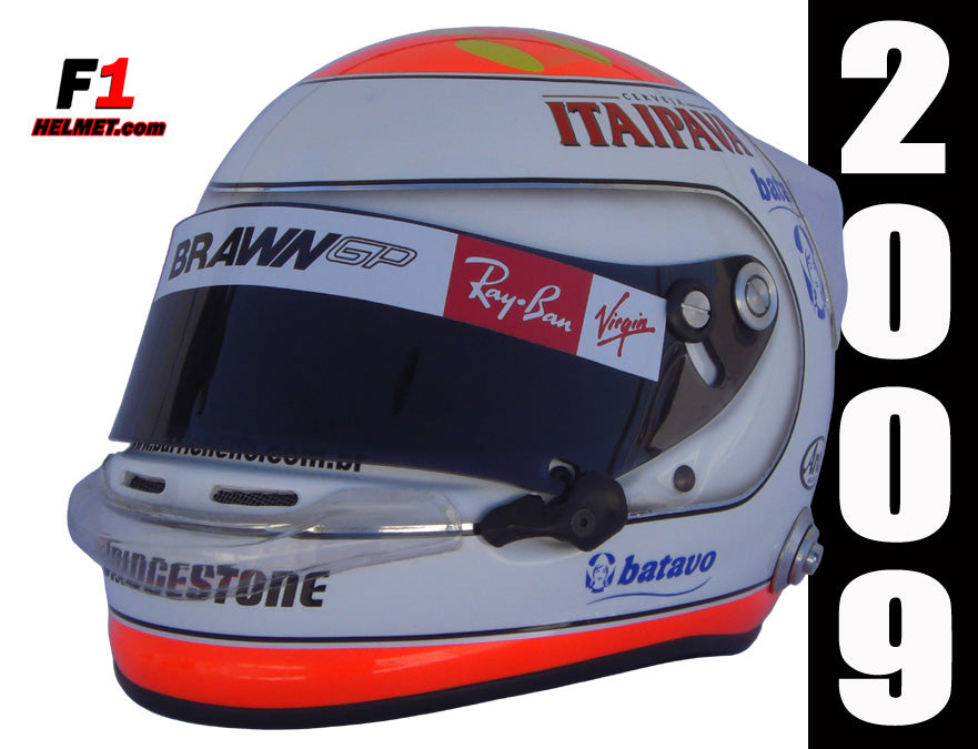 Rubens Barrichello 2009 INTERLAGOS GP Helmet Brawn F1 - Main Image