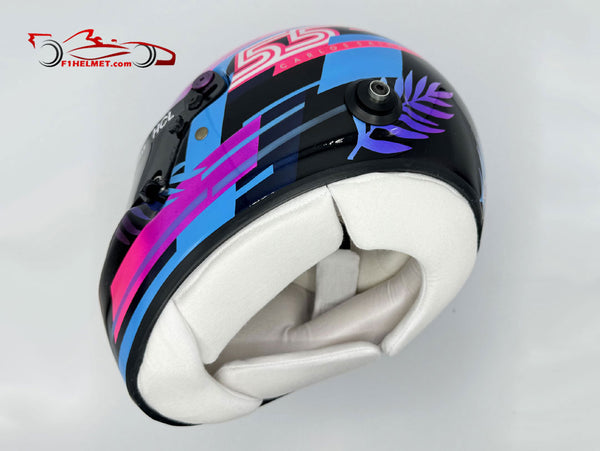custom motorcycle helmets miami Carlos Sainz 2023 MIAMI GP Replica Helmet / Team Ferrari