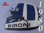 Didier Pironi 1980 replica Helmet / Mc Ligier F1 - www.F1Helmet.com