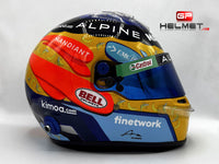 Fernando Alonso 2021 USA GP Helmet / Team Alpine