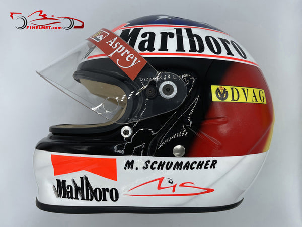 1998 snel motorcycle helmet Michael Schumacher Suzuka GP Chromed Bell replica signed Formula 1 Memorabilia Valentino Rossi VTG Shoei Elite Series Snell