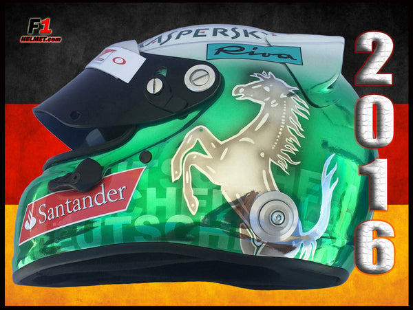 Sebastian Vettel 2016 HOCKENHEIM Helmet / Ferrari F1 - www.F1Helmet.com
