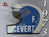 Francois Cevert 1973 replica helmet / Tyrrel F1 - www.F1Helmet.com
