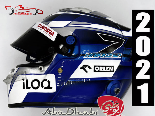 Kimi Raikkonen 2021 Abu Dahbi "Last Race" Helmet / Team Alfa Romeo