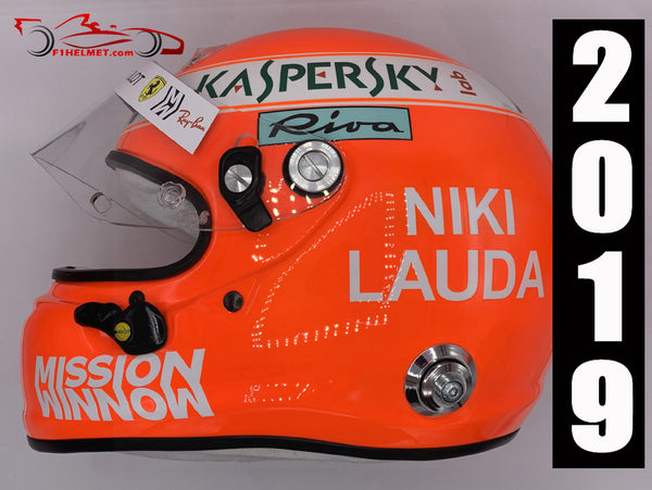 Sebastian Vettel 2019 Tribute to Niki Lauda Helmet / Ferrari F1 - www.F1Helmet.com