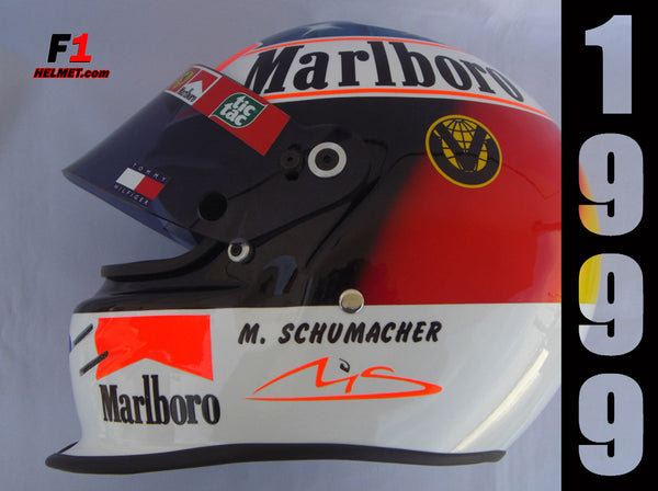 Casque Michael Schumacher 1999 Ferrari Hotwheels 1/8 F1 Formule 1 helmet boite Casque Michael Schumacher 1999 Ferrari Hotwheels 1/8 F1 Formule 1 helmet boite